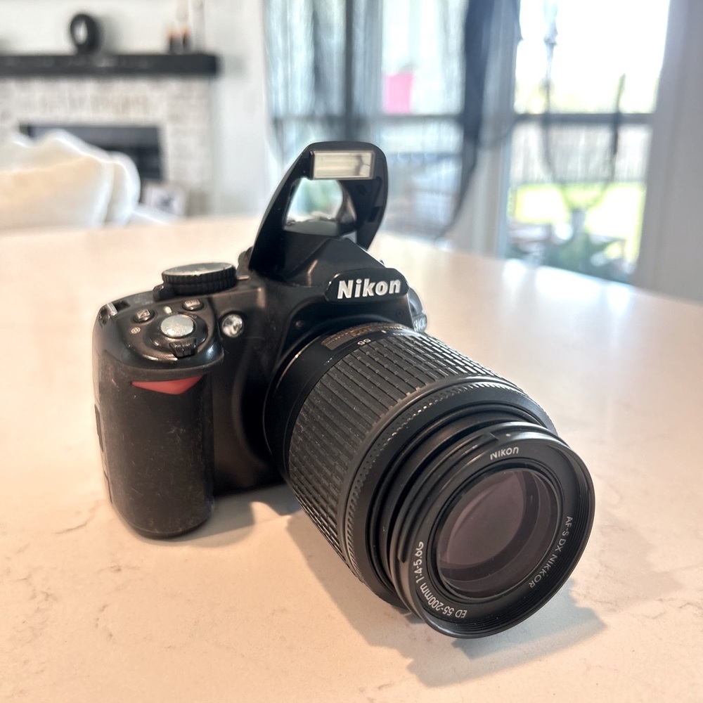 Nikon D3100 DSLR Camera with 55-200mm lens